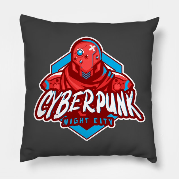 Cyberpunk Night City Pillow by Tip Top Tee's