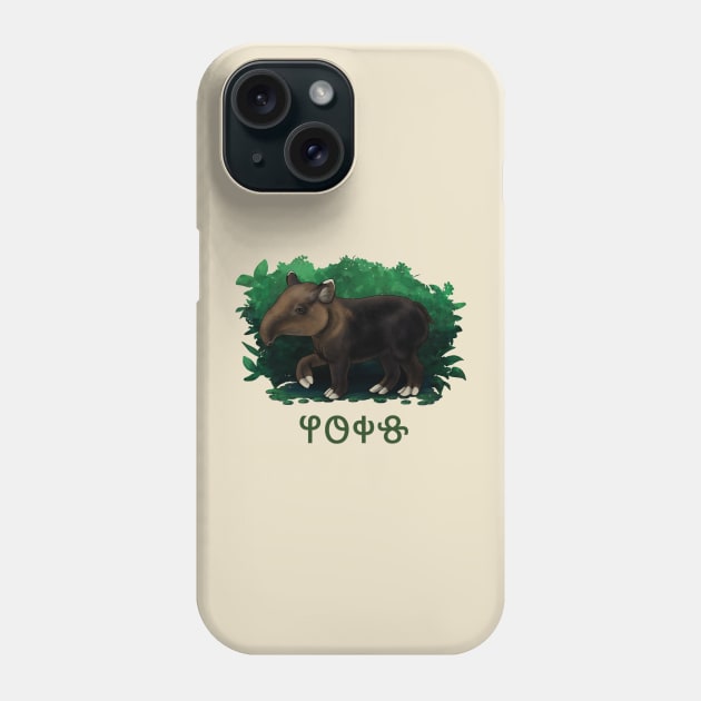Tapir labeled as Horse in the Deseret alphabet Phone Case by ElementalEmbers