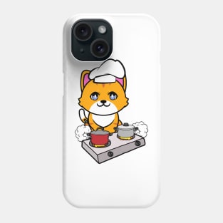 Cute orange cat is cooking Phone Case