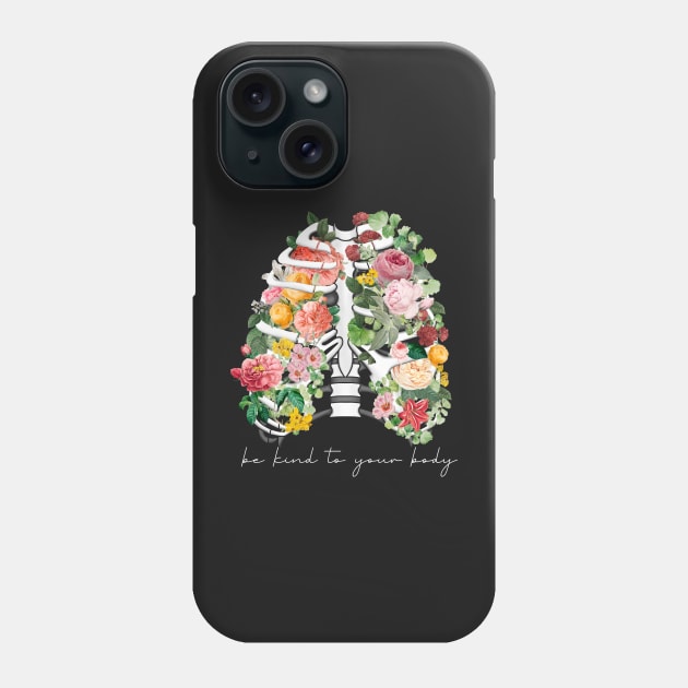 Be Kind To Your Body | White Text Phone Case by leBoosh-Designs