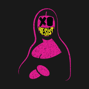 RESiST minimalist mona lisa smile Resist purplish version 80s color T-Shirt