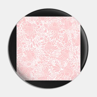 Birds and swirly flowers soft pink Pin