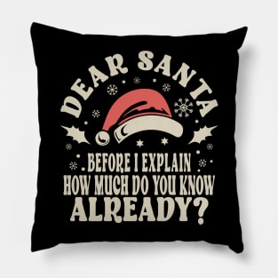 Dear Santa Before I Explain Christmas Pillow