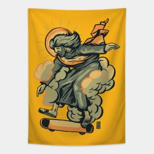 Skater Jesus Bright Tapestry