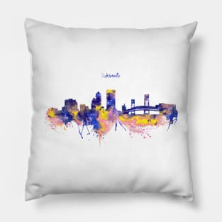 Jacksonville Skyline Silhouette Pillow