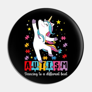 Autism awareness Dabbing Unicorn Puzzle Pin