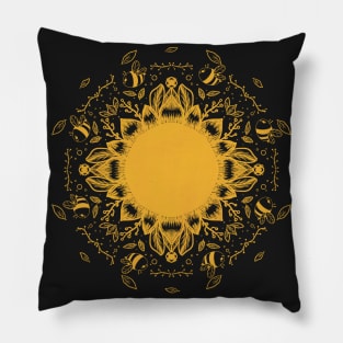 Bee on a sunflower Pillow