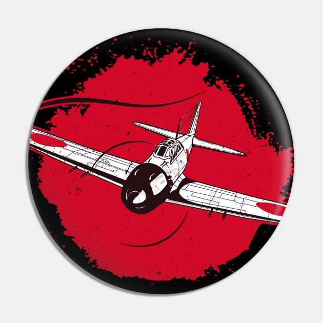 A6M Zero | World War 2 Japanese Plane Retro Pin by Distant War