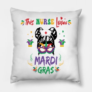 This Nurse Loves Mardi Gras Pillow
