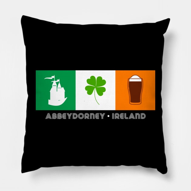 Abbeydorney Ireland, Gaelic - Irish Flag Pillow by Eire