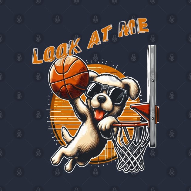 funny dog basketball Slam Dunked sport boys men kids by WOLVES STORE