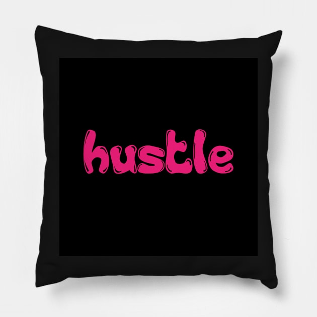 Hustle Pink Cartoonish Pillow by Nirvanibex