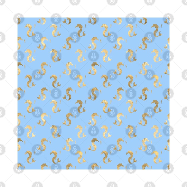 Blue and gold Seahorse pattern by BKDesigns