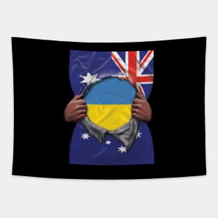 Ukraine Flag Australian Flag Ripped - Gift for Ukrainian From Ukraine Tapestry