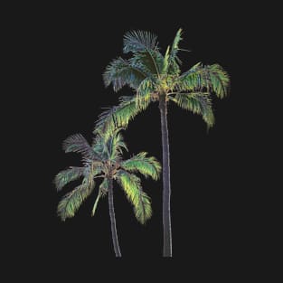 Tropical Palm Trees Beach Film Photography Die Cut T-Shirt