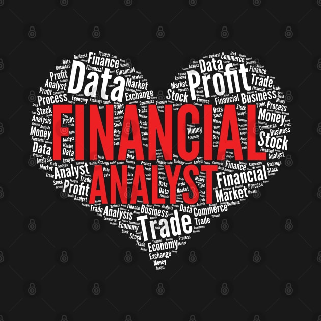 Financial Analyst Heart Shape Word Cloud Design graphic by theodoros20