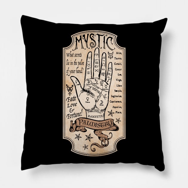 Mystic Palmistry Pillow by RavenWake