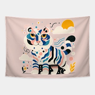 Stripes in the sunset - abstract tiger illustration Tapestry