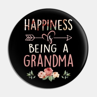 Happiness is Being a Grandma Shirt Womens Funny Letters Printed Grandmother Pin
