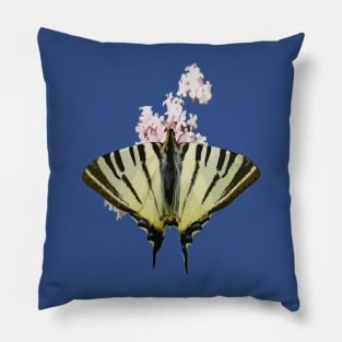 Swallowtail On Wild Garlic Flowers Cut Out Pillow