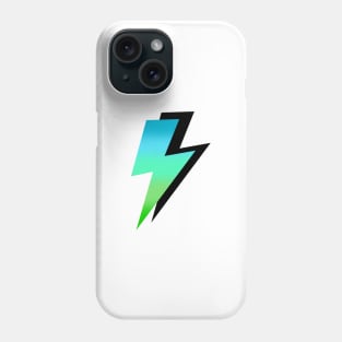 Blue to Green and Black Lightning Bolts Phone Case