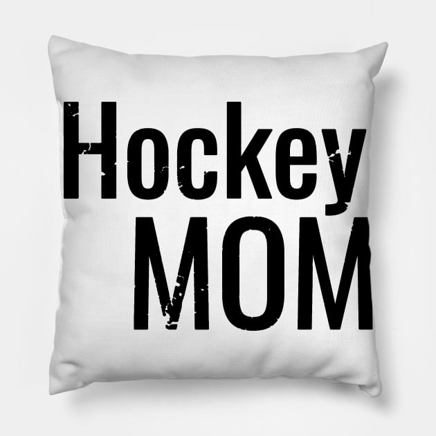 Hockey Mom Basic in Black Pillow by M Dee Signs