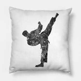 Taekwondo black and white Pillow