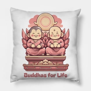 Buddha Brothers Shirt - Symbolic Companionship Tee - Unique Zen Friendship Apparel - Inspirational Brother Gift Pillow