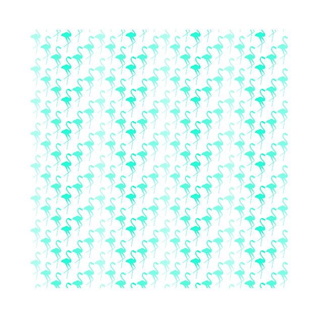 Seamless repeating pattern with turquoise flamingos by SooperYela