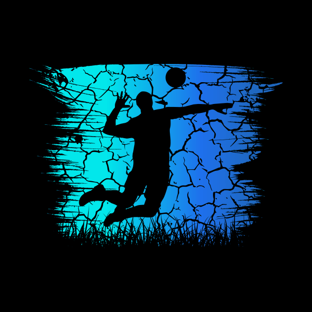 Travel back in time with beach volleyball - Retro Sunsets shirt featuring a player! by Gomqes