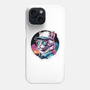 retrowave cat Phone Case