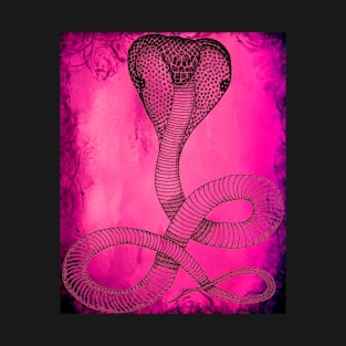 Pink Fire Cobra Cool Design T-Shirt