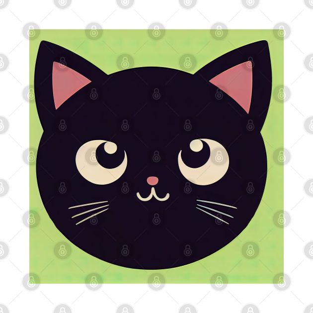 Cartoon cat character icon logo by DyeruArt