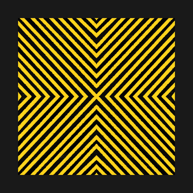 HIGHLY Visible Yellow and Black Line Kaleidoscope pattern (Seamless) 14 by Swabcraft