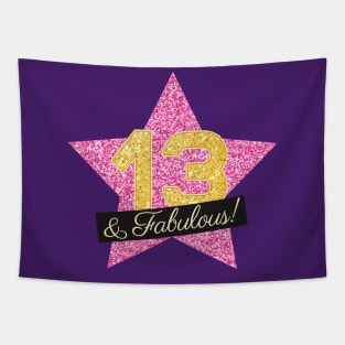 13th Birthday Gifts Women Fabulous - Pink Gold Tapestry