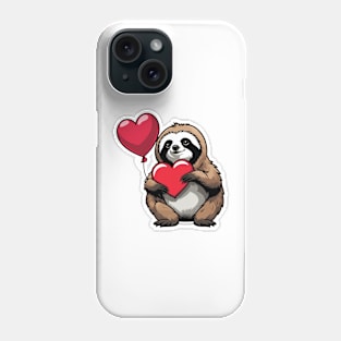 Sloth Heart Balloon - Valentines Day Phone Case