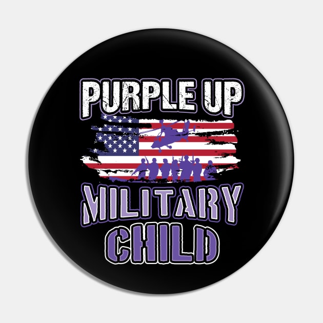 Purple Up Military Child American Flag Awareness Month Pin by aneisha