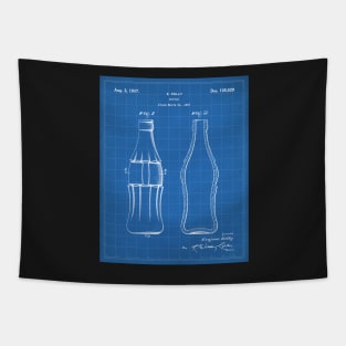 Soda Bottle Patent - Cook Chef Kitchen Decor Art - Blueprint Tapestry