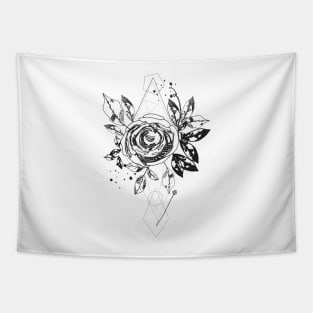 Abstract rose silhouette Tapestry