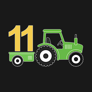 Kids 11th Birthday Boys Tractor Farmer Birthday T-Shirt