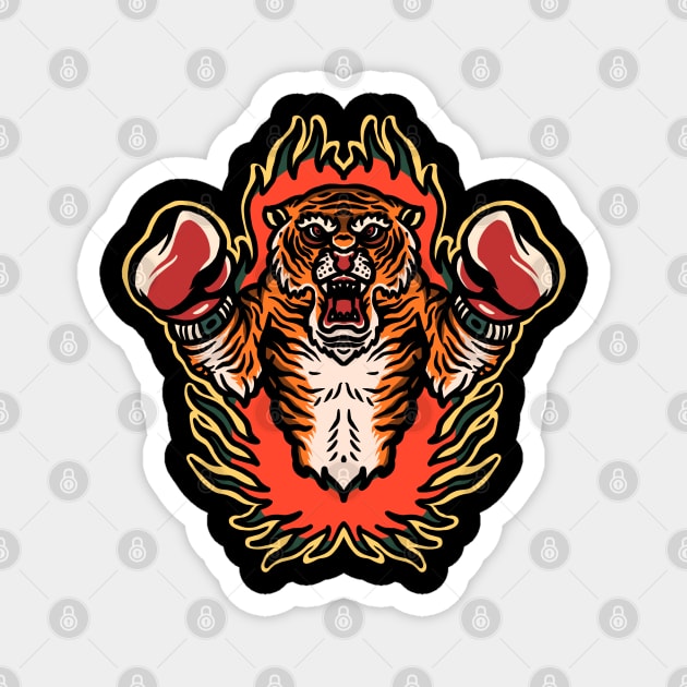 tiger boxing tattoo Magnet by donipacoceng