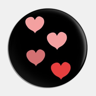 Red Lovely Hearts Pin