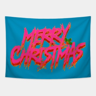 Merry Christmas (Black Metal. - neon) Tapestry