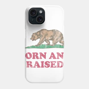 Born And Raised California Republic Flag Phone Case