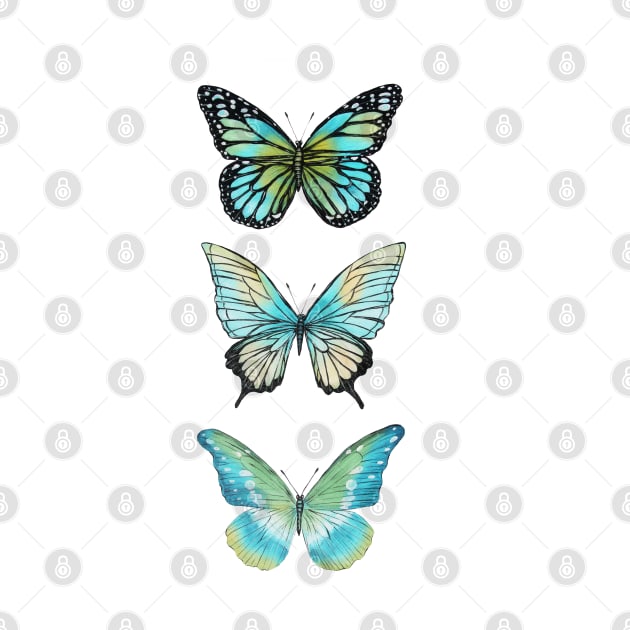 Beautiful Butterflies B by Jean Plout Designs