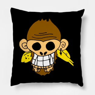 ONE PIECE Inspired Jolly Roger Pirate flag but its an ape monkey Pillow