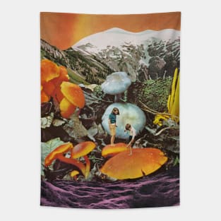 Glowing Mushrooms Tapestry