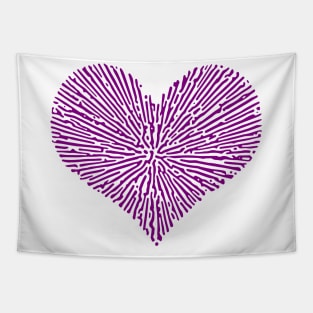 Turing Pattern Sunburst Love Heart (Purple) Tapestry