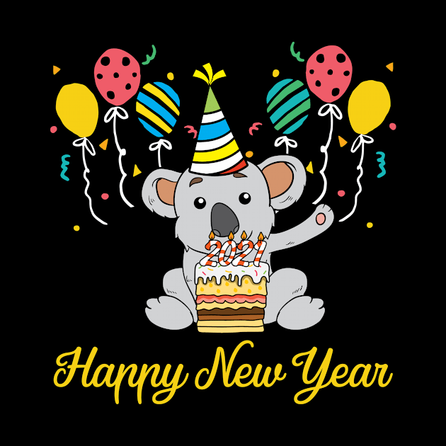 2021 Happy New Year Holiday Koala Funny Bear Gift by Hasibit
