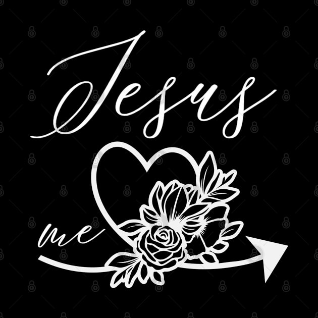 Jesus Loves Me Floral Christian Faith by GraceFieldPrints